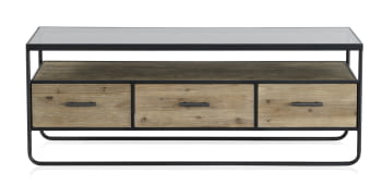 Mueble TV Madera/Hierro Luan (134x38x50)
