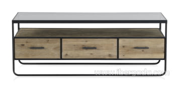 Mueble TV Madera/Hierro Luan (134x38x50)-1