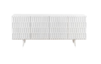 Aparador Madera/Blanco 4 puertas (177x38x75)