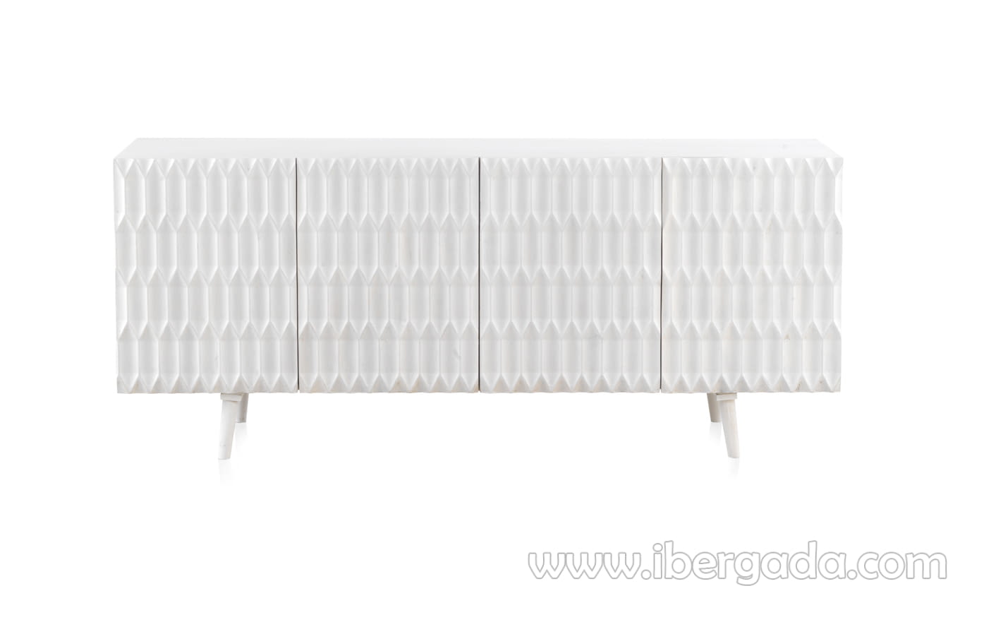 Aparador Madera/Blanco 4 puertas (177x38x75)-1