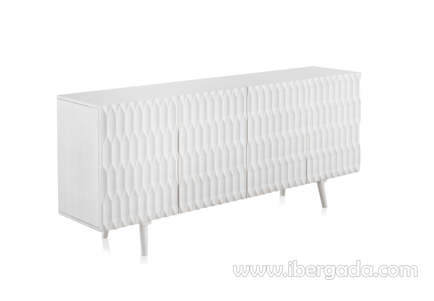 Aparador Madera/Blanco 4 puertas (177x38x75)-2