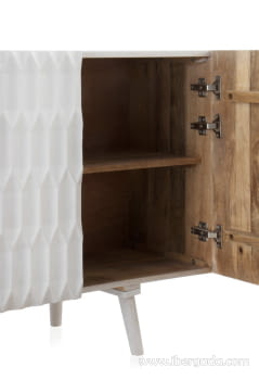 Aparador Madera/Blanco 4 puertas (177x38x75)-5