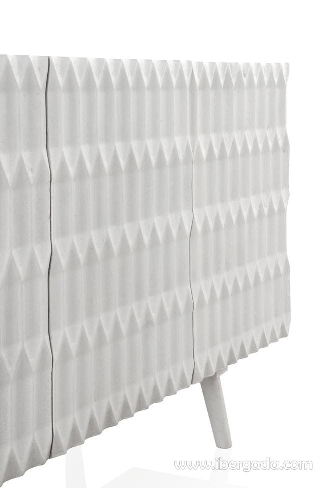 Aparador Madera/Blanco 4 puertas (177x38x75)-6