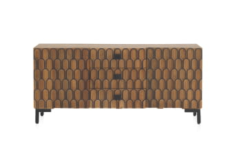 Aparador Madera/Natural 2 puertas 3 cajones (160x38x75)