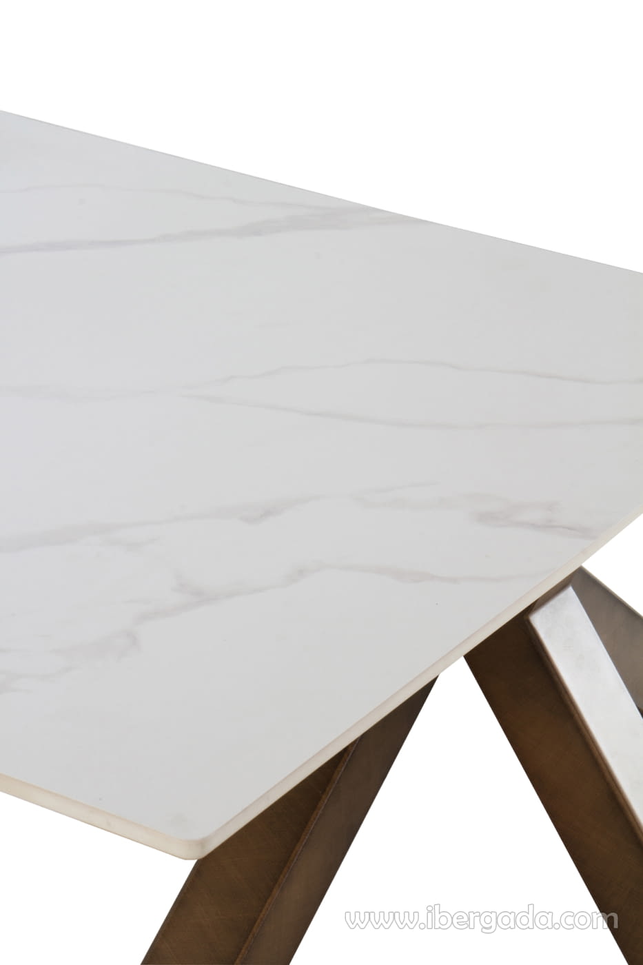 Mesa de Comedor Extensible Blanco/Cobre (160-210/90)-6