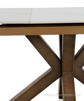 Mesa de Comedor Extensible Blanco/Cobre (160-210/90)-7