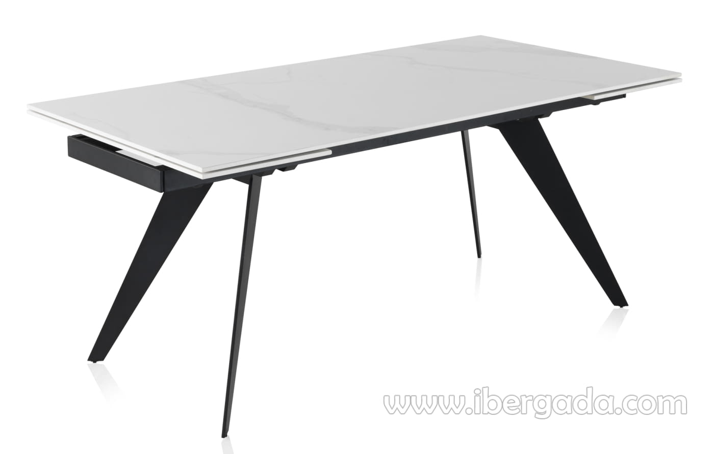Mesa de Comedor Extensible Blanco/Negro (180-260/95)-1