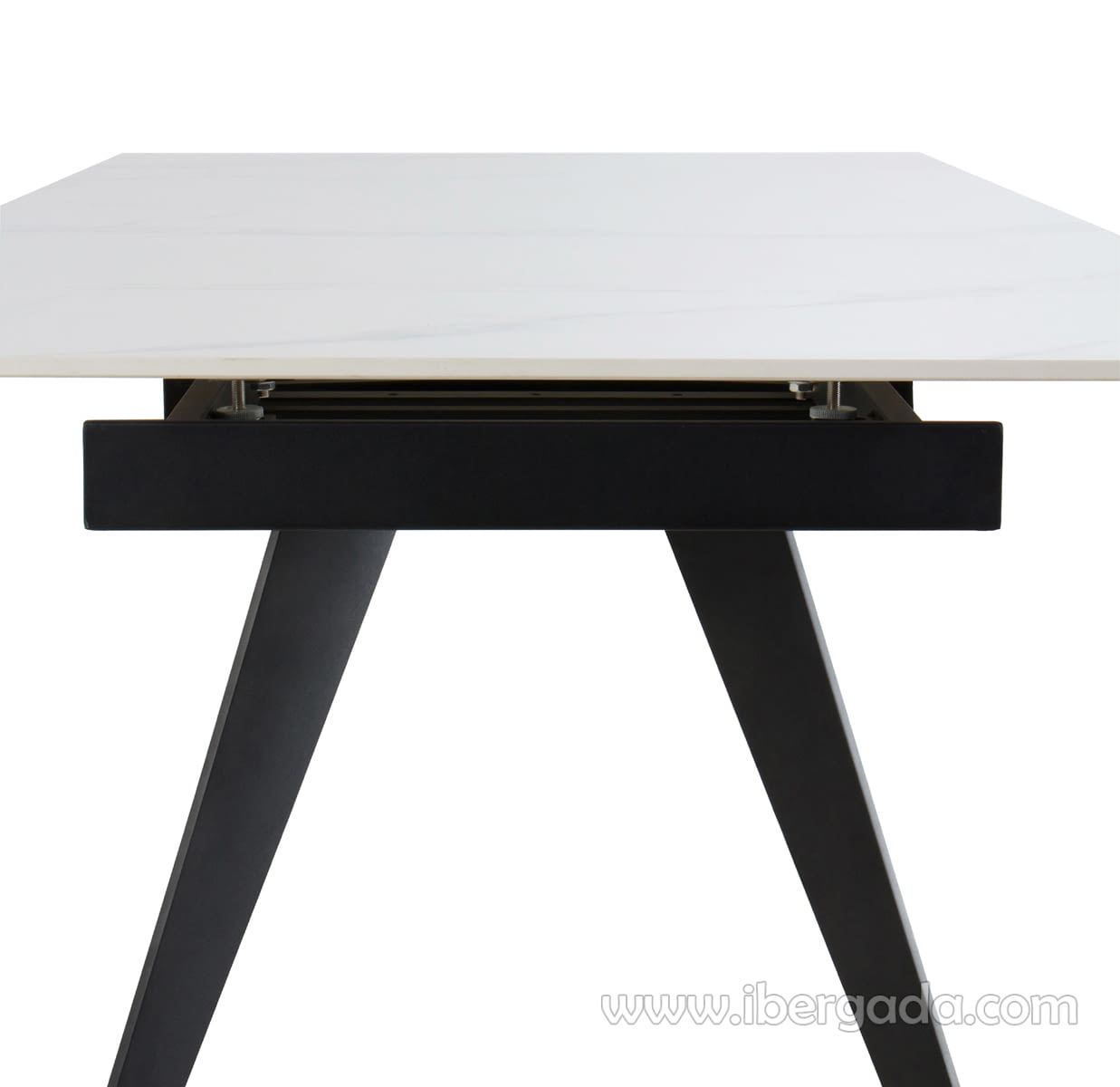 Mesa de Comedor Extensible Blanco/Negro (180-260/95)-5