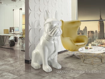 Figura Bulldog Frances Blanco Grande (148x69x106)