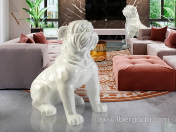 Figura Bulldog White Blanco Grande (109x71x98)