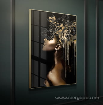 Fotografía Chica Dorada II Marco Oro (120x80)