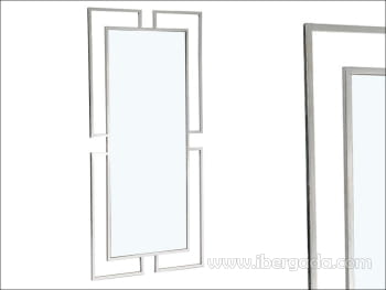 Espejo Rectangular Vestidor Acero Plata (180x90)