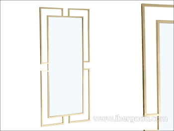 Espejo Rectangular Vestidor Acero Dorado (180x90)-1
