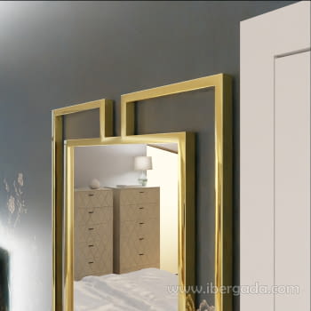 Espejo Rectangular Vestidor Acero Dorado (180x90)-3