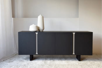 Mueble Aparador Curvas Arena y Roble Negro (198x50x80)