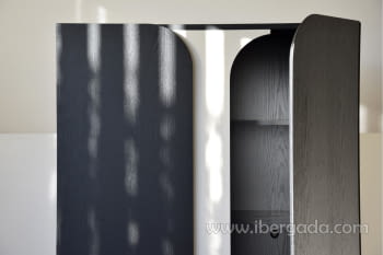 Armario Curvas Arena y Roble Negro (100x47x160)-3
