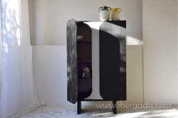 Armario Curvas Arena y Roble Negro (100x47x160)-4