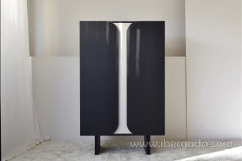 Armario Curvas Arena y Roble Negro (100x47x160)-5
