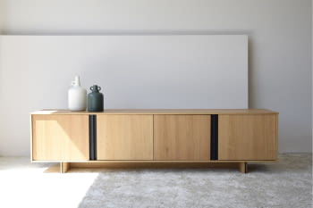 Mueble TV Roble/Negro (200x45x49)