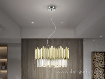 Lampara Tiara Cromo/Oro (51x51)