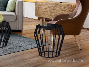 Mesa Auxiliar Ciros Negro Mate (60x60)