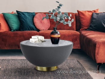 Mesa Centro Candy Gris/Laton (71x71)