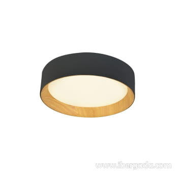 Plafón Redondo Lea Negro 60W (60x60)