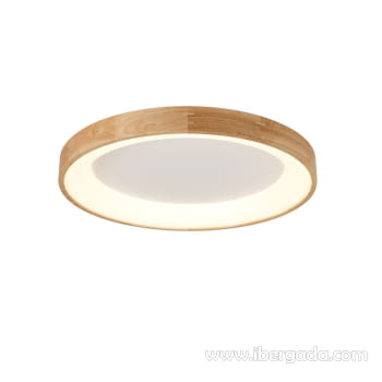 Plafón Redondo Mad Madera/Natural 52W (80x80)
