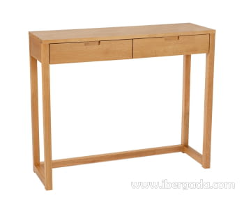 Consola Madera Roble 2 Cajones (100x32x75)