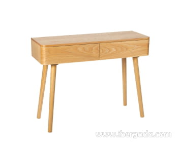 Consola de Fresno 2 Cajones (100x36x76)