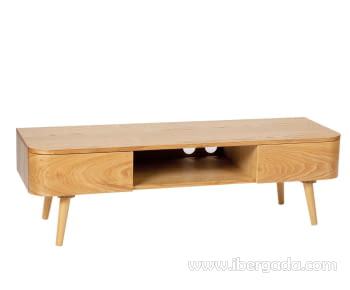 Mueble TV de Fresno 2 Cajones 1 Hueco (120x40x45)
