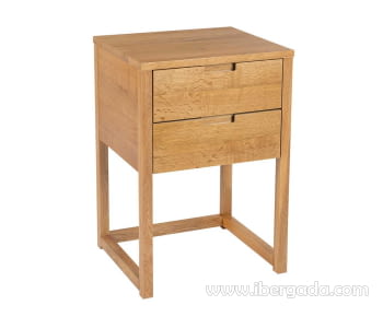 Mesita Madera Roble 2 Cajones (45x40x60)