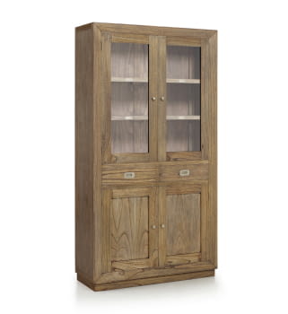 Vitrina Merapi 2 cajones 2 puertas 2 puertas cristal (100x40x190)