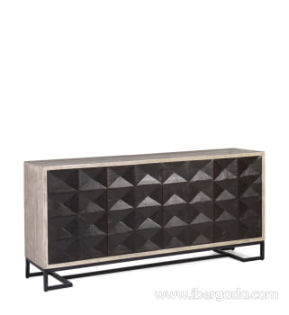 Aparador Gatsby Negro 4 puertas (183x45x85)