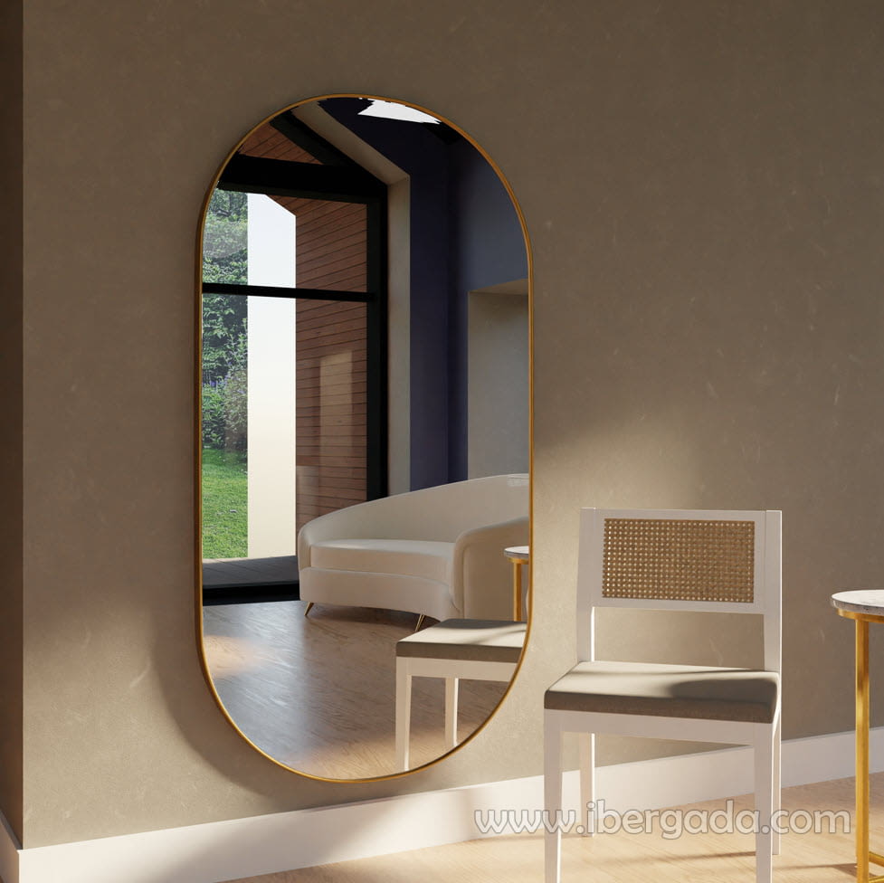 Espejo Ovalado Vestidor 150x80 (Dorado, Plata, Blanco o Negro)-1