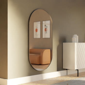 Espejo Ovalado Vestidor 150x80 (Dorado, Plata, Blanco o Negro)