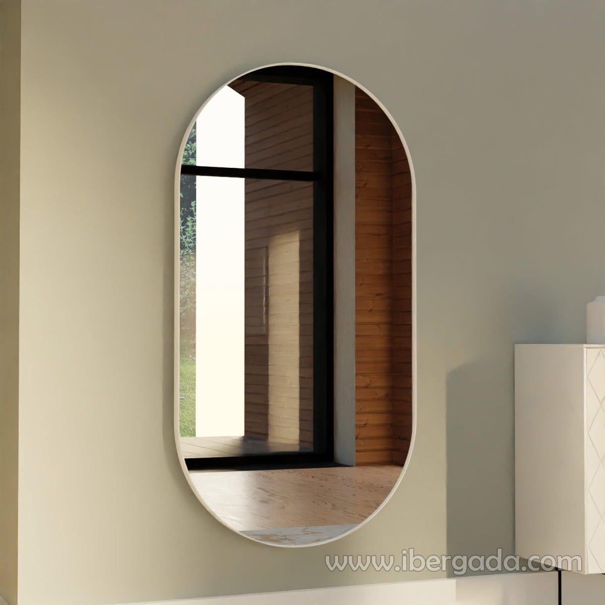 Espejo Ovalado Vestidor 150x80 (Dorado, Plata, Blanco o Negro)-2