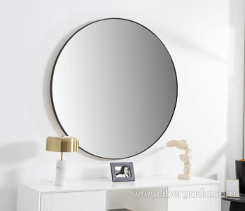 Espejo Redondo 120x120 (Dorado, Plata, Blanco o Negro)
