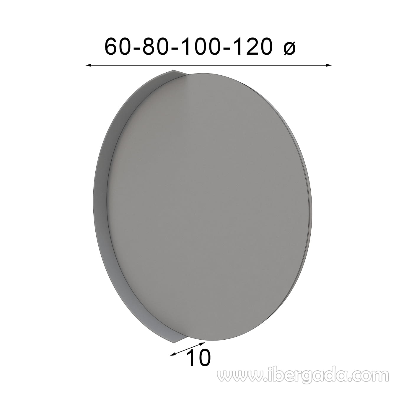 Espejo Redondo Metálico Plata (60cm, 80cm, 100cm, 120cm)-3