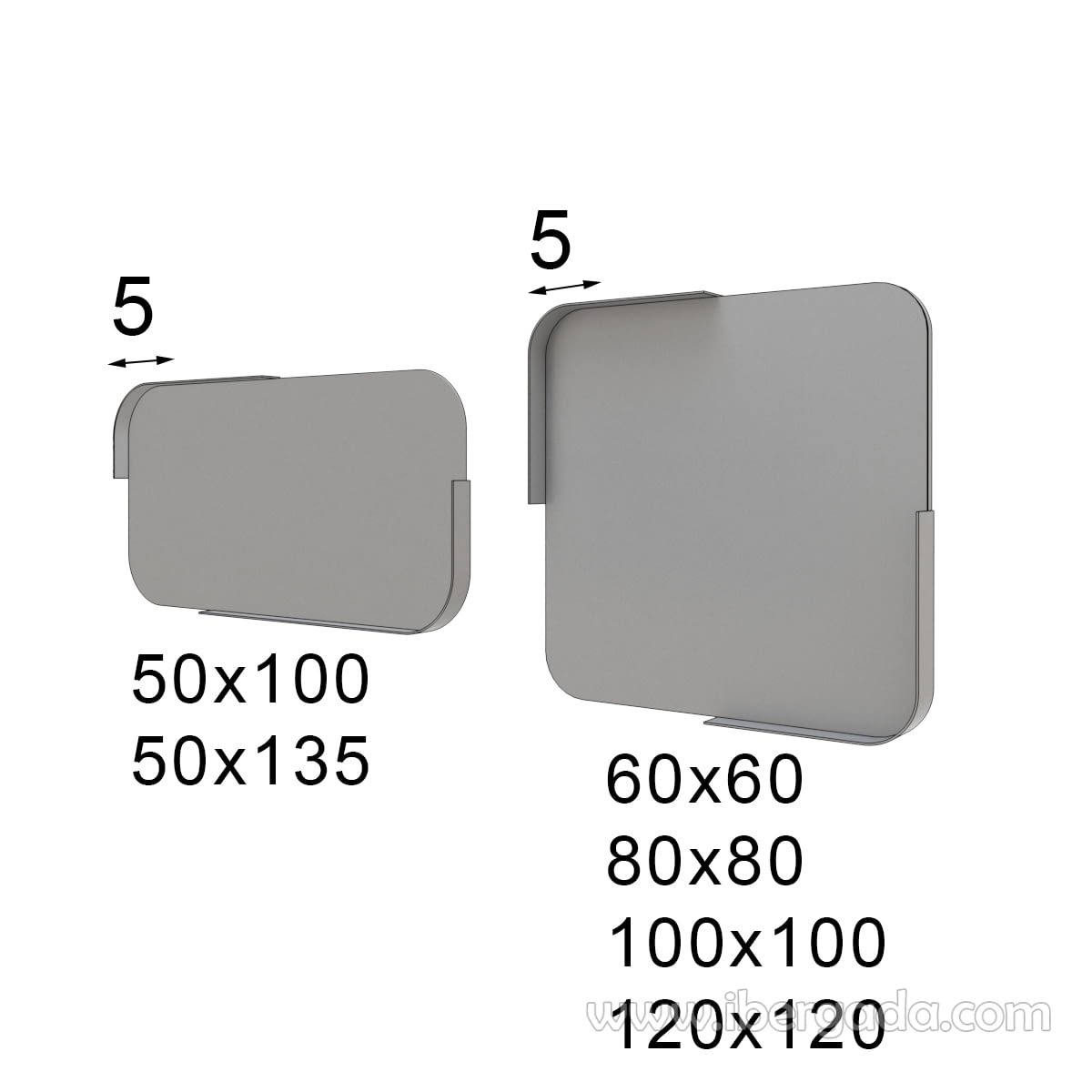 Espejo Rectangular Lacado (50x100)-4