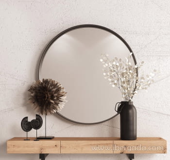 Espejo Aro Redondo Metálico Negro (60cm, 80cm, 100cm, 120cm)