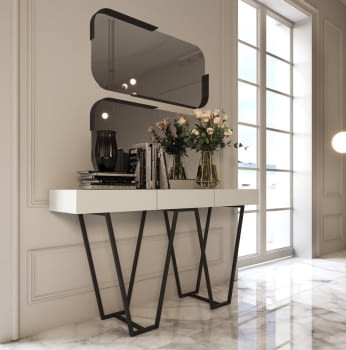 Consola Blanco/Negro R05 3 Cajones (120x40x80)