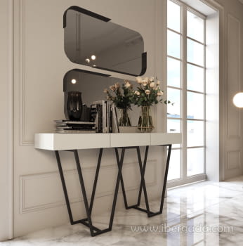 Consola Blanco/Negro R05 3 Cajones (120x40x80)
