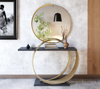 Consola Antracita/Oro R10 (120x50x80)