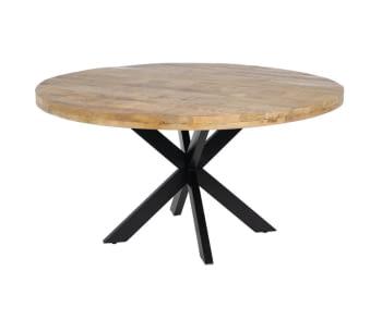 Mesa de Comedor Redonda Madera/Hierro (150x150x77)