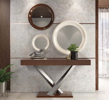 Consola Nogal/Plata R14 3 Cajones (120x40x80)