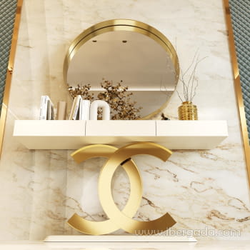 Consola Blanco/Oro R25 3 Cajones (120x40x80)
