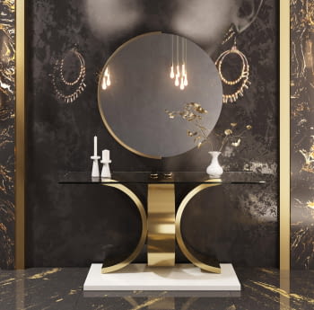 Consola Cristal/Oro R37  (120x40x80)