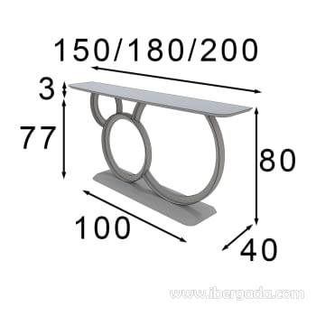 Consola Plata/Blanco R16  (180x40x80)-3