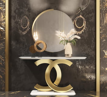 Consola Blanco/Oro R17  (120x40x80)